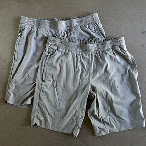 Manduka Men’s Grey Yoga Shorts LOT of 2 Size L